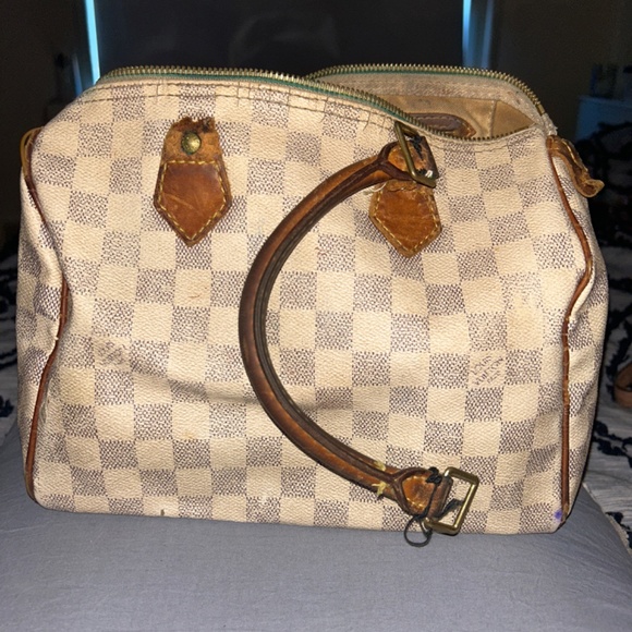 VINTAGE Louis Vuitton Damier Azur Speedy 30 Satchel - Picture 3 of 4